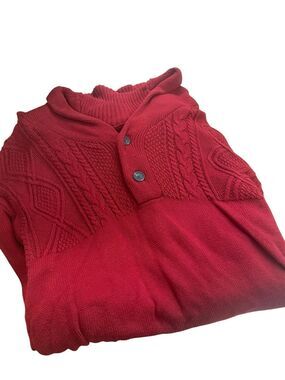 Southern Pines vintage Men's Red Cable-Knit Shawl Collar Sweater never worn XL